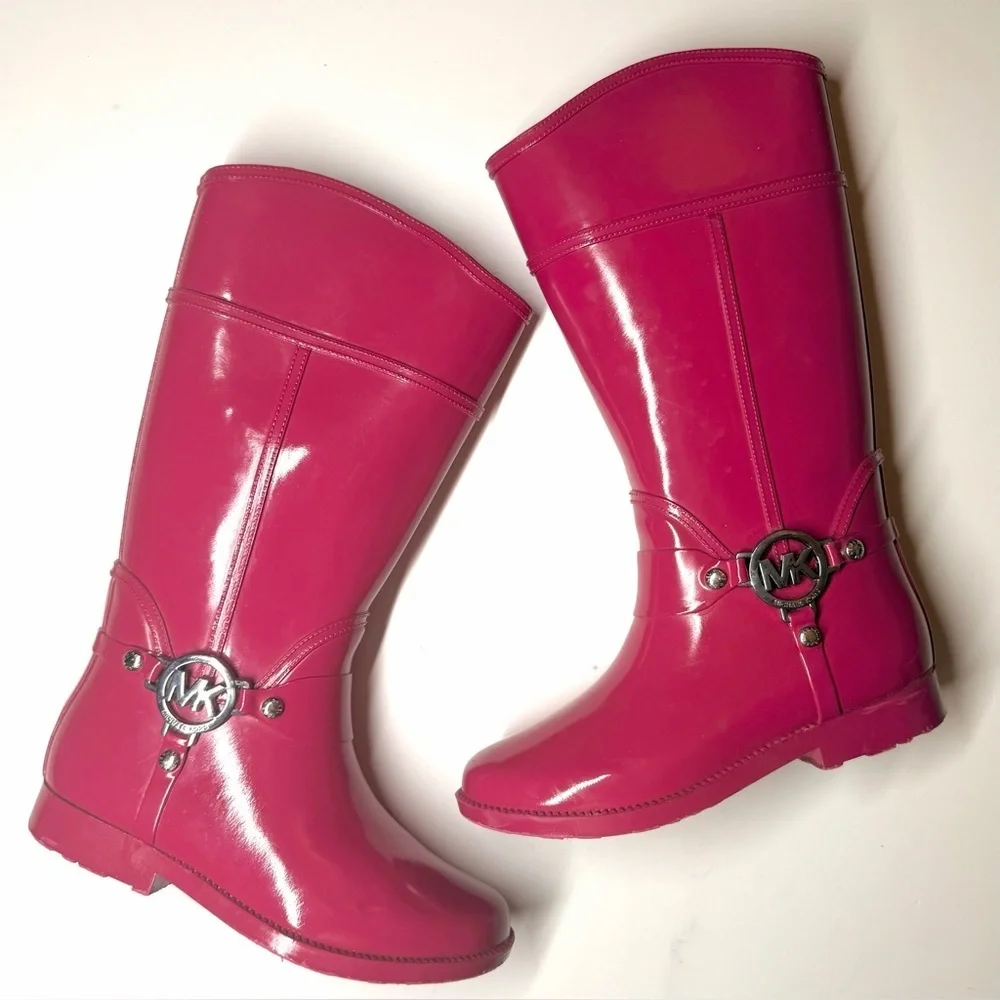 Michael Kors Girls Brea Fulton Fuchsia Rain Boots Size - 3